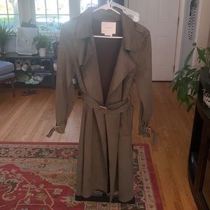 Anthropologie faux suede trench coat